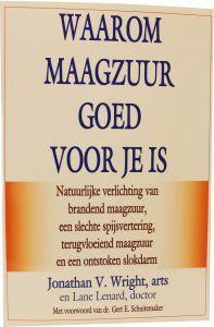 Succesboeken "Waarom maagzuur goed voor je is" book cover, featuring title and author details on a white background.