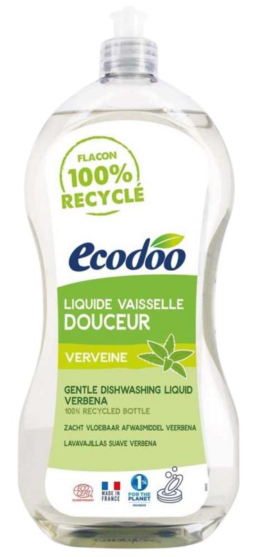 Ecodoo liquid dish soap with verbena scent in a 500ml bottle, eco-friendly biodegradable cleaning product for dishes.