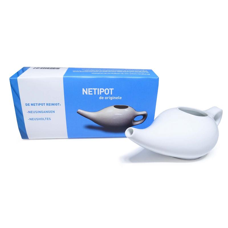 Ayurveda Health white ceramic neti pot for nasal care and inhalation, 1 piece, traditional Ayurveda health product.