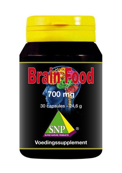 SNP Brainfood mineral multivitamin capsules in a bottle, designed to support brain health and cognitive function.