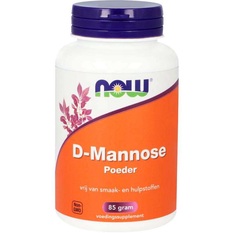 NOW D-Mannose powder in a clear jar, herbal supplement for urinary health, 85 grams, from NOW Krurenpreparaten.