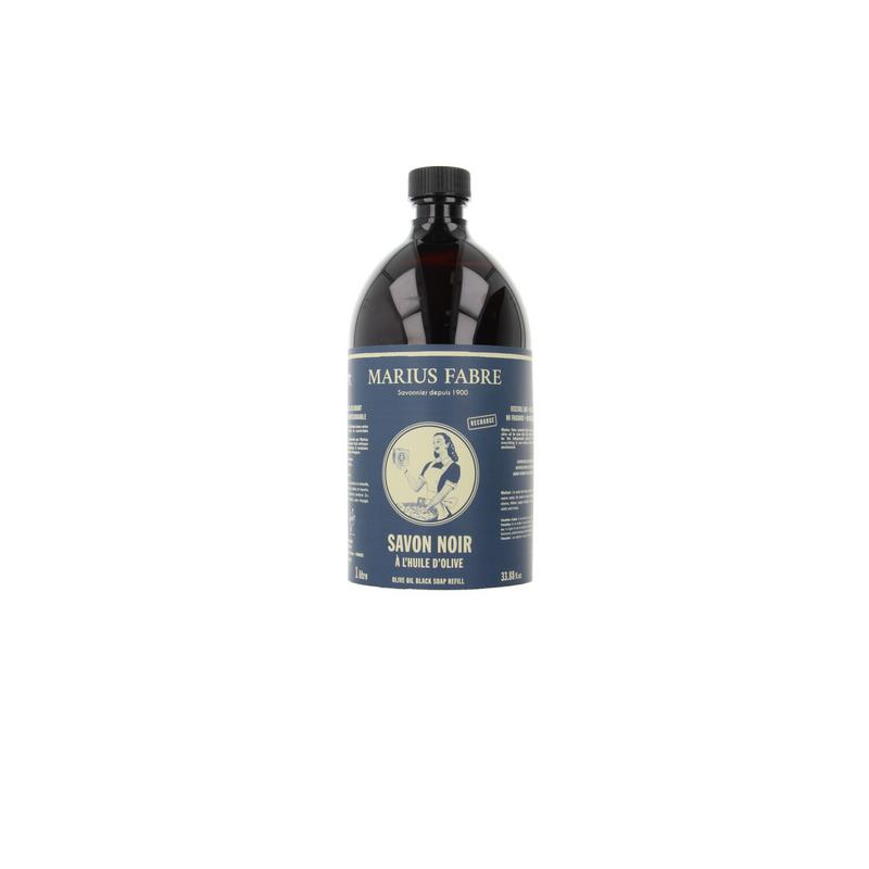 Marius Fabre Savon Noir zwarte zeep navulling in 1 liter container, natural cleaning soap for household use