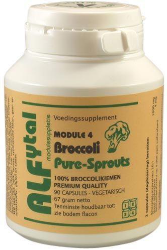 Alfytal Broccoli pure-sprouts vegetarian capsules in a bottle, herbal supplement for health and wellness.
