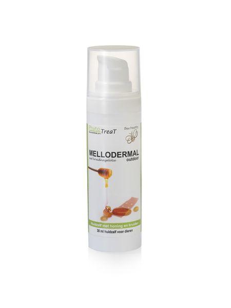 PhytoTreat Mellodermal honingcreme for outdoor animals, 30ml, natural pet skin care product, cream applied to animal's skin.
