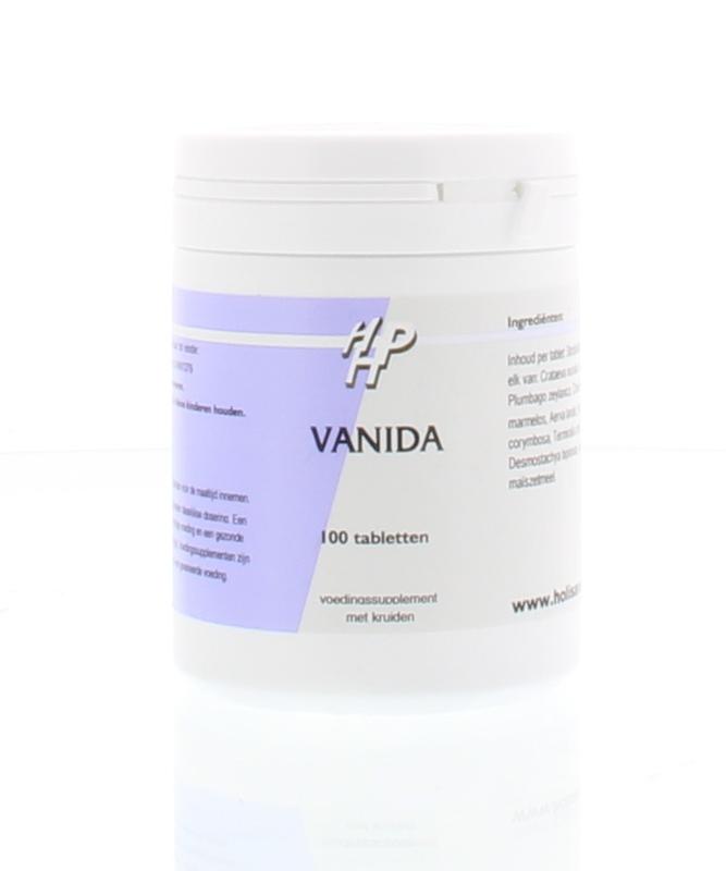 Holisan Vanida 100.00 herbal tablets, natural herbal supplement in a blister pack, designed for wellness and health support.