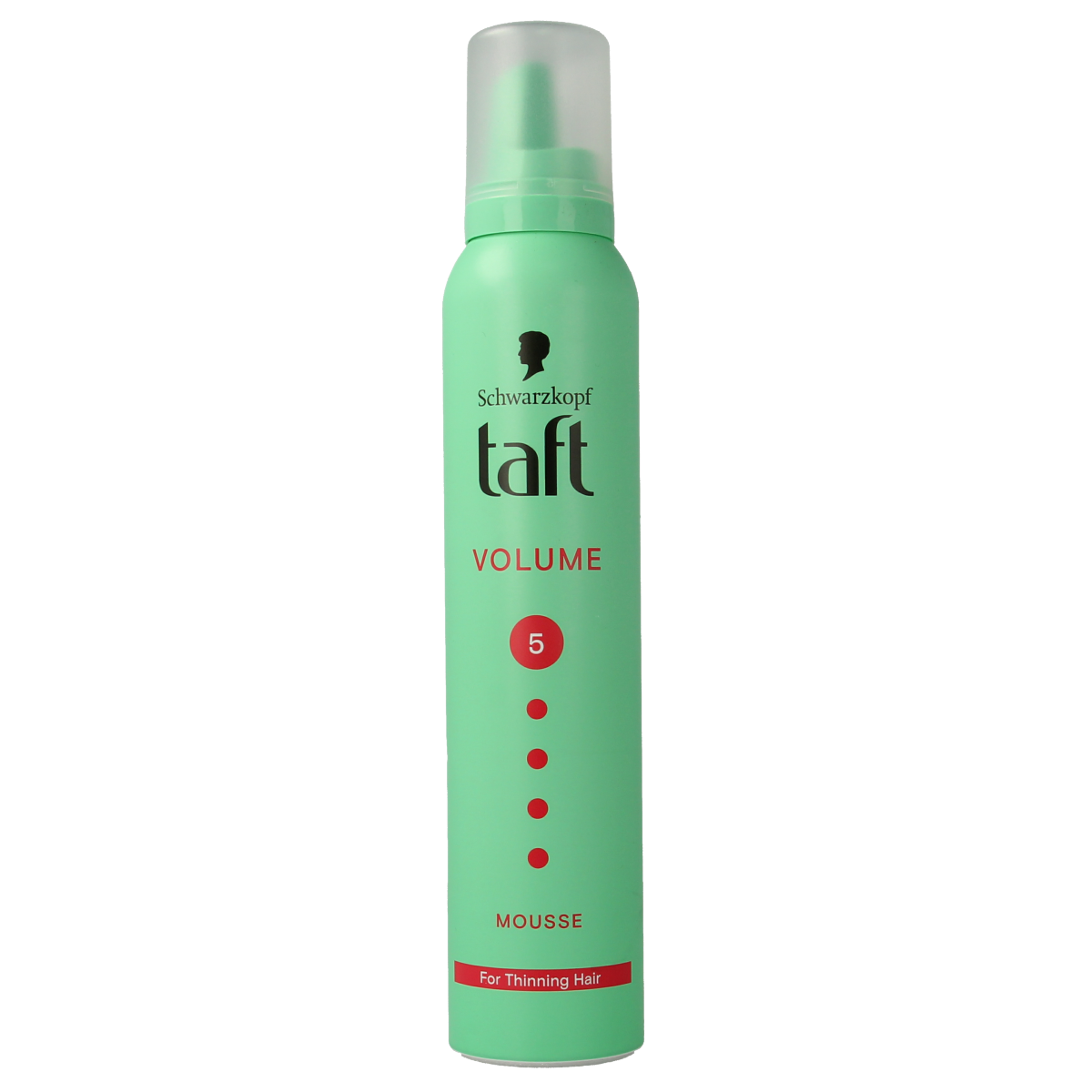 Taft Mousse Volume Mega Strong hair styling mousse in 200ml bottle, provides strong hold and volume for styled hair.