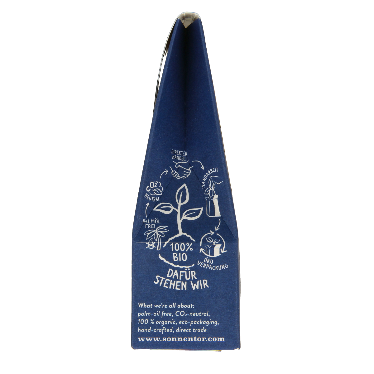 Sonnentor organic nutmeg spice in 25g packet, used for seasoning and cooking in kitchen or culinary preparations.