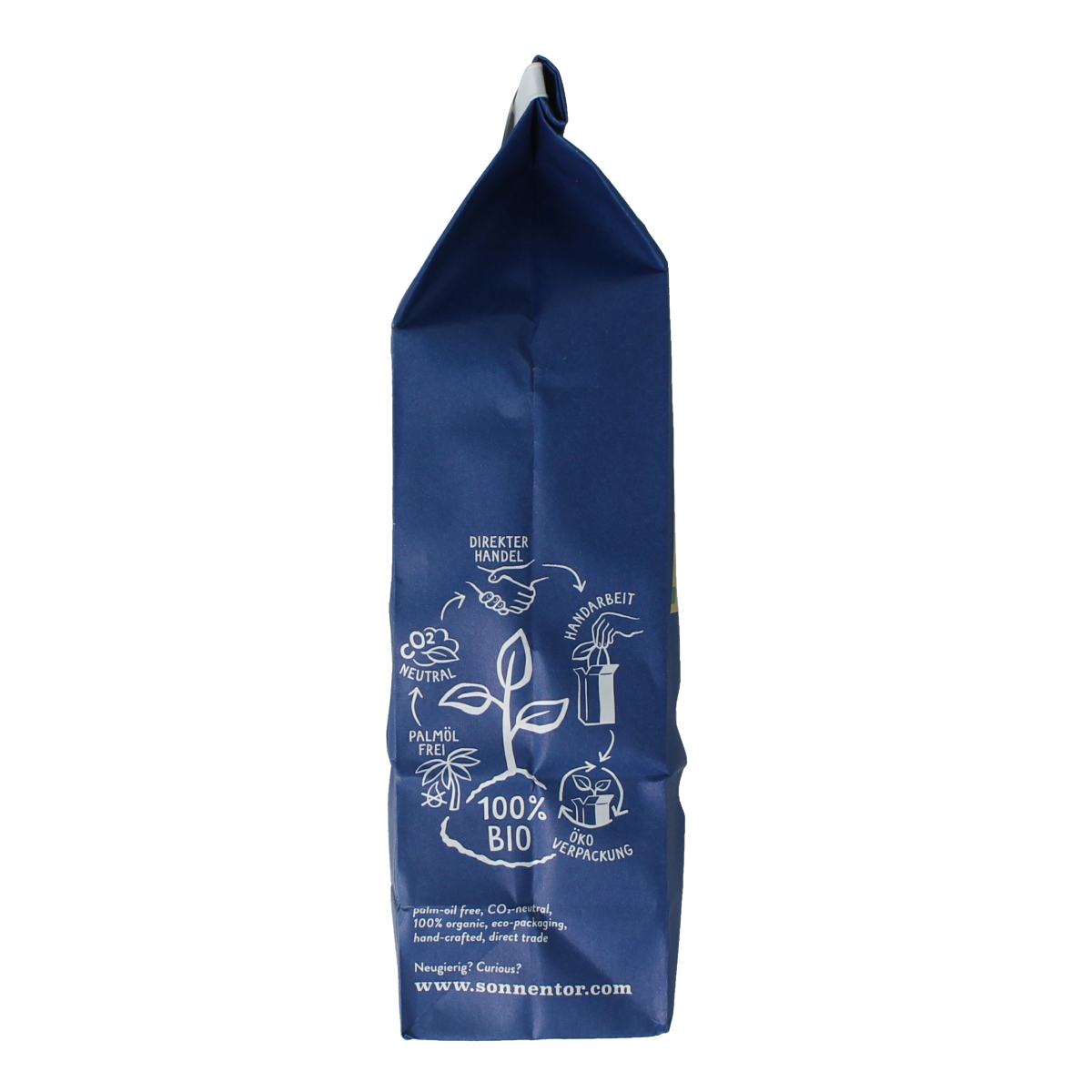 Loose Sonnentor Verjaardagthee bio, 50g, in a clear jar with a festive label, showcasing organic birthday tea blend.