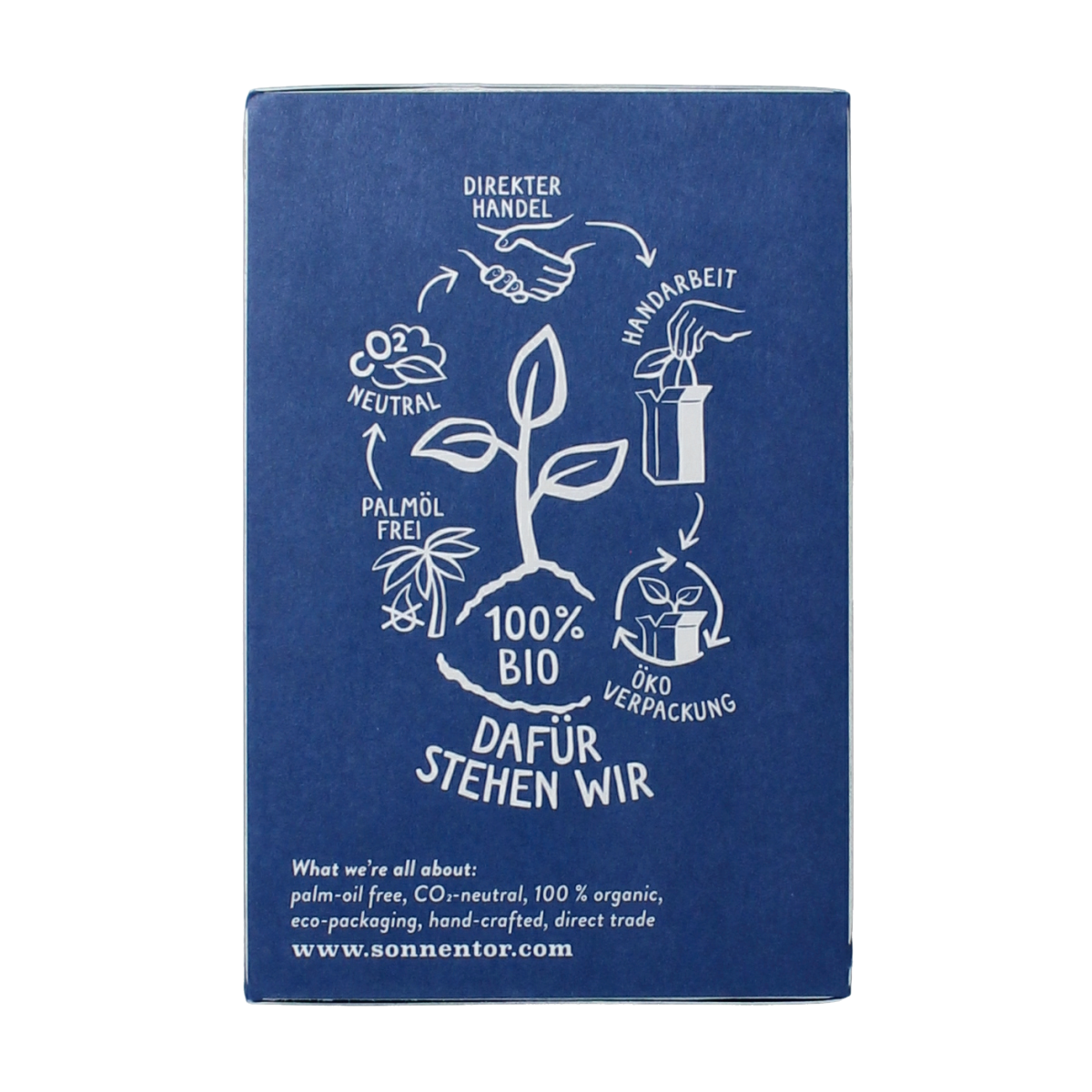 Organic Sonnentor birthday tea in a box with 18 tea bags, featuring a colorful, festive packaging design.