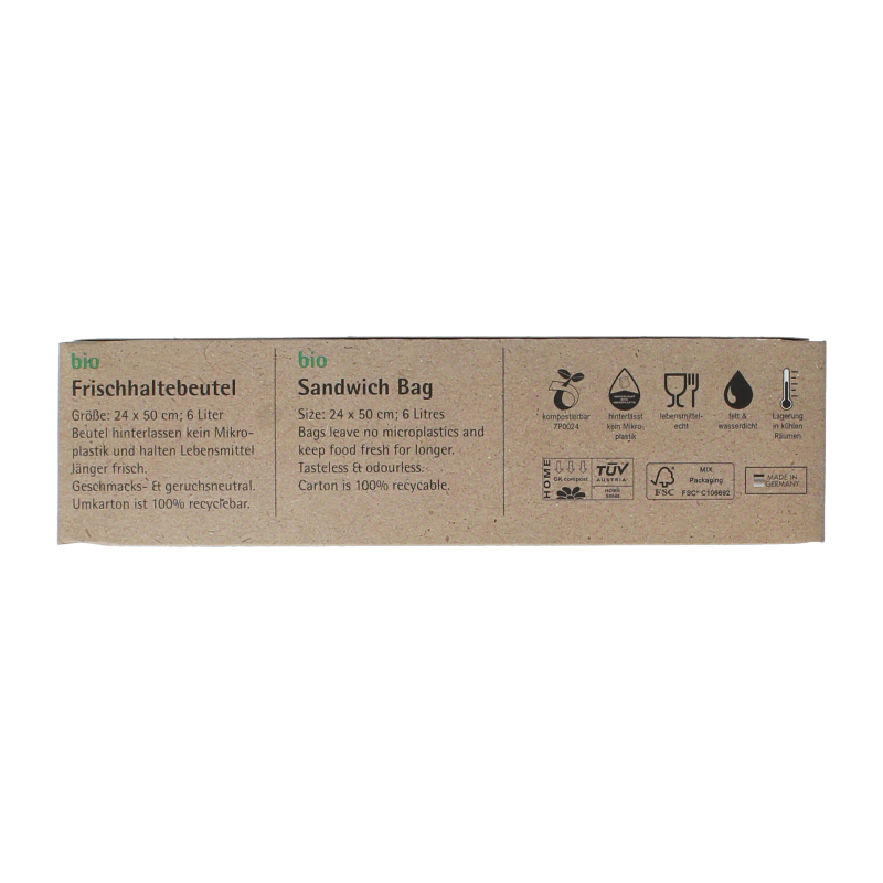 Biomat Natura compost lunchzak 6L, 20-pack of waste bags, biodegradable household bags for composting and kitchen use.