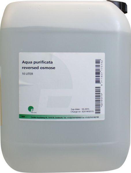 Orphi Gedemineraliseerd water 10L bottle, a cleaning product for industrial and household use, shown in a clear container.
