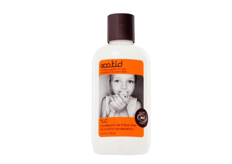 Ecokid TLC hypoallergenic bodywash for babies, 225ml, gentle and soothing bad en douche product with natural ingredients.