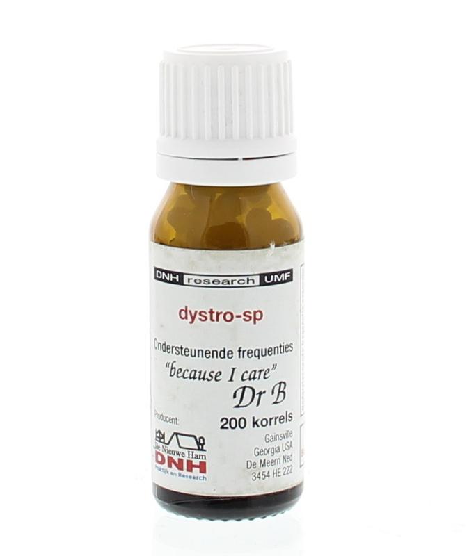 DNH Dystrof 671 Kruidenpreparaten box with 200 Stuks, showing packaging and label details.