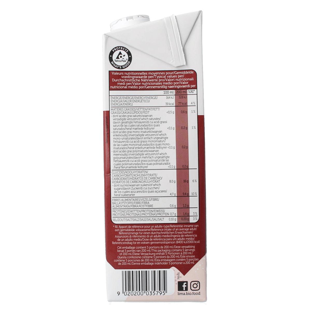 Lima Pur oat drink bio 1 liter in a carton, shown with a clean label and natural oat beverage appearance.