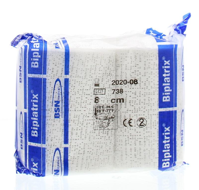 Diversen Biplactrix gipsverband windsels, 3m x 8cm, set of 2, displayed on a medical table with bandages and supplies.