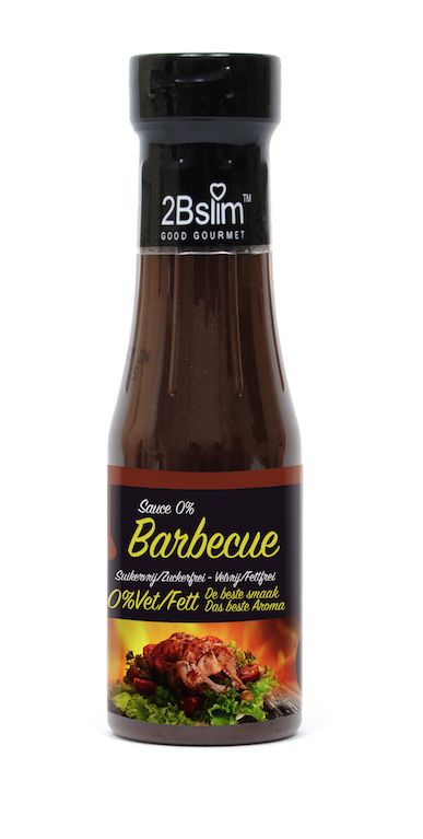 2bslim barbecuesaus in a 250ml bottle, rich smoky flavor, ideal for grilling and enhancing meat dishes.