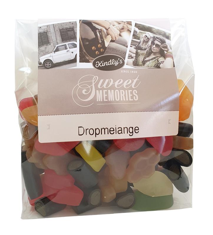 Kindly's Drop melange snoepgoed in 360g bag, colorful assorted candies with a textured, melange appearance.