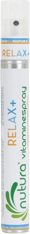 Vitamist Nutura Relax herbal supplement bottle with label, 14.40 milliliters of kruidenpreparaten in a clear glass jar.