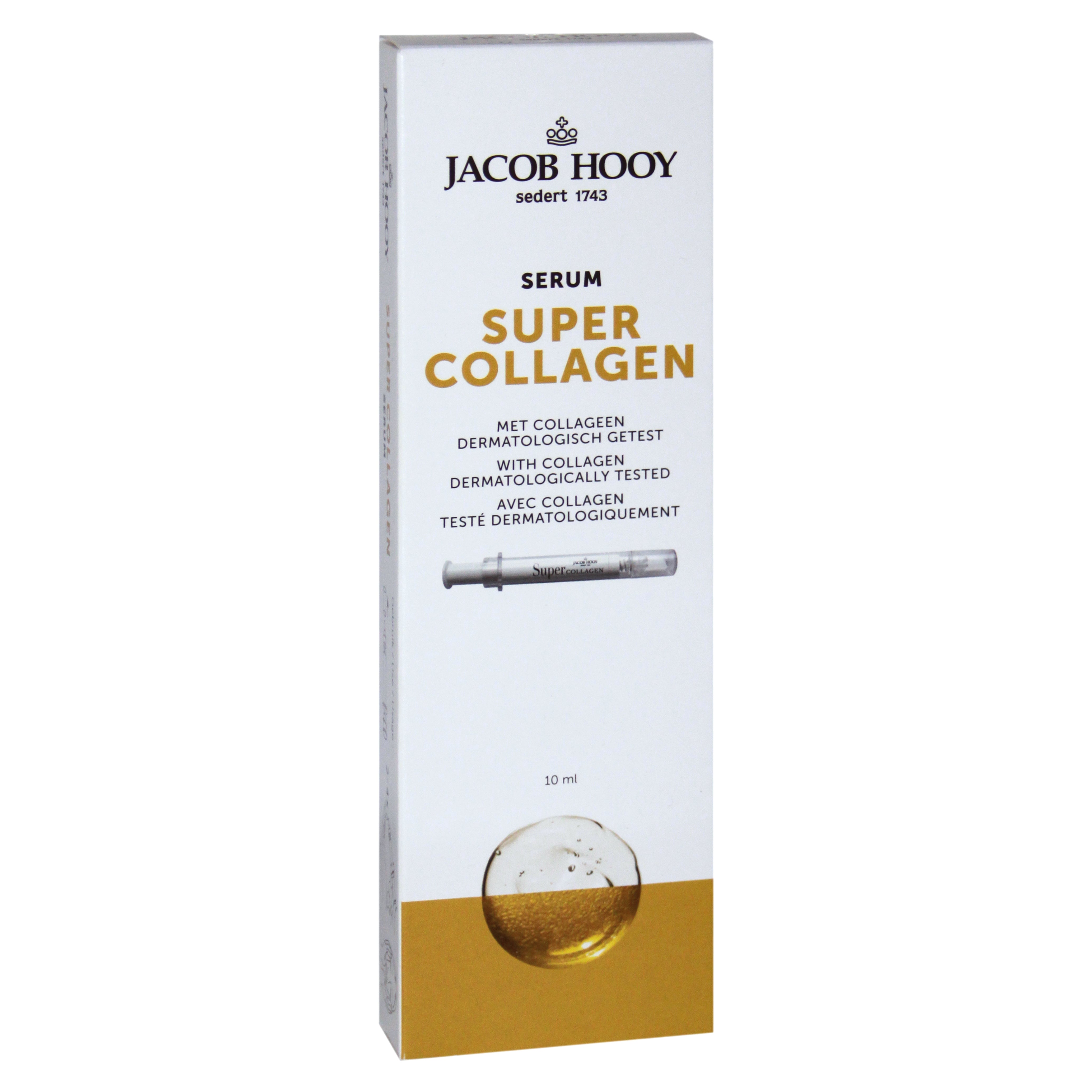 Jacob Hooy Super Collageen facial care product in a 10ml bottle, used for skincare and facial rejuvenation.
