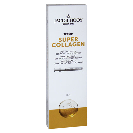 Jacob Hooy Super Collageen facial care product in a 10ml bottle, used for skincare and facial rejuvenation.