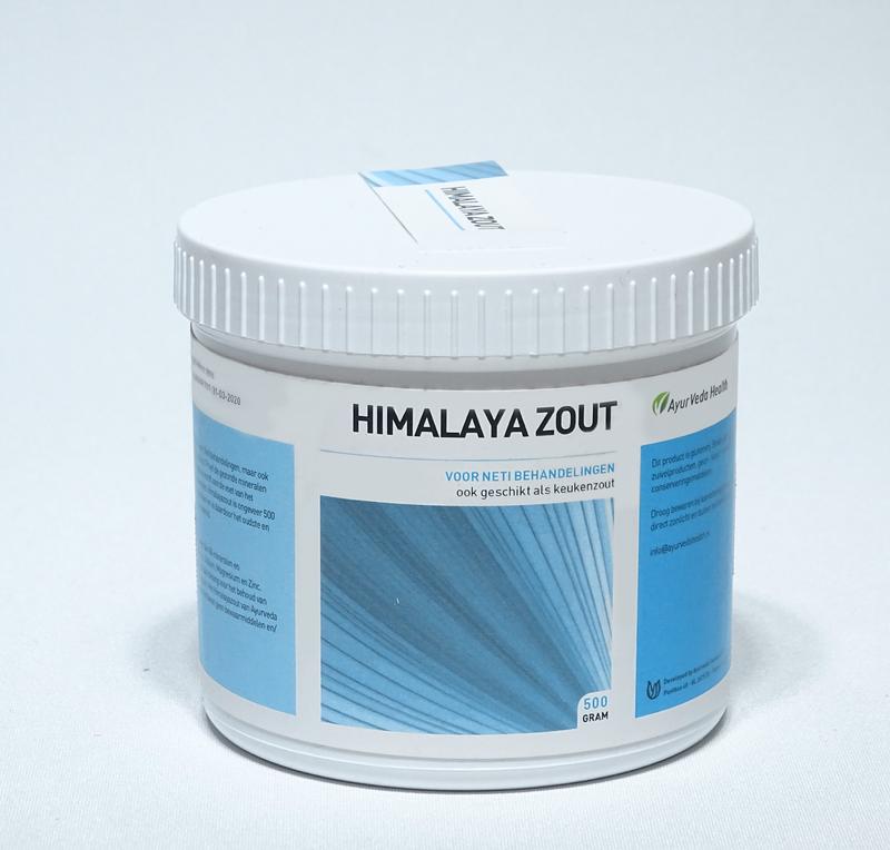 Ayurveda Health Himalayazout 500g, natural Himalayan salt for nasal care and inhalation, with coarse crystals and white color.