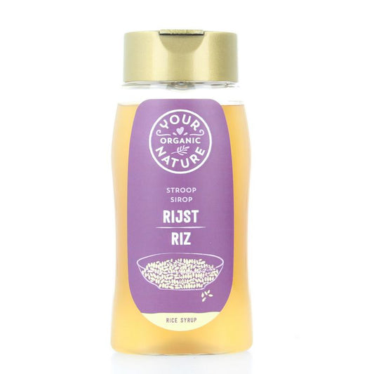 Organic Your Organic Nature Rijststroop in a 350g jar, natural rice syrup for sweetening and baking.