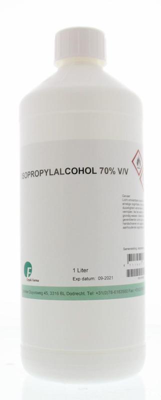 Orphi Isopropanol 70% v/v cleaning solution in a 1-liter bottle, used for disinfecting and sanitizing surfaces.