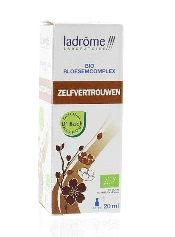 Ladrome Zelfvertrouwen bio herbal supplement in 20ml bottle, featuring herbal ingredients for confidence support.