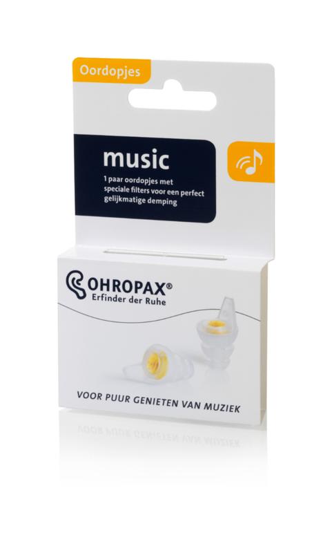 Ohropax Filter Music ear protection pair with noise reduction for safe listening in a natural setting.