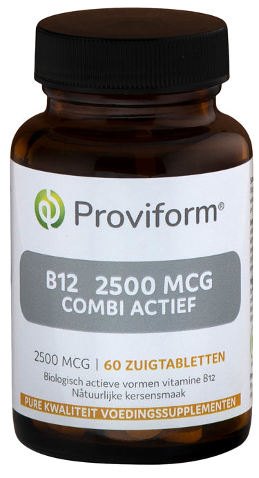 Proviform Vitamine B12 2500mcg combi actief zuigtabletten, 60 zachte tabletten for energy and vitamin B12 support