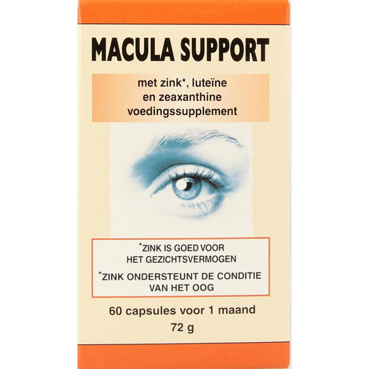 Horus Macula Support multivitamin capsules in a bottle, designed to support eye health with essential vitamins and nutrients.