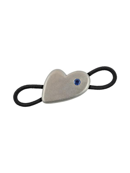 Lichtwesen silver dog collar pendant with heart-shaped gemstone, featuring a hanger design and detailed craftsmanship.