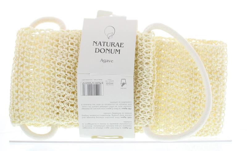 Naturalene Donum sisal scrub band for body exfoliation, shown in image with textured surface, ideal for skincare routines.