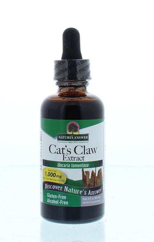 Natures Answer Cat's Claw extract in a 60ml bottle, alcohol-free herbal supplement from Kruidenpreparaten line.