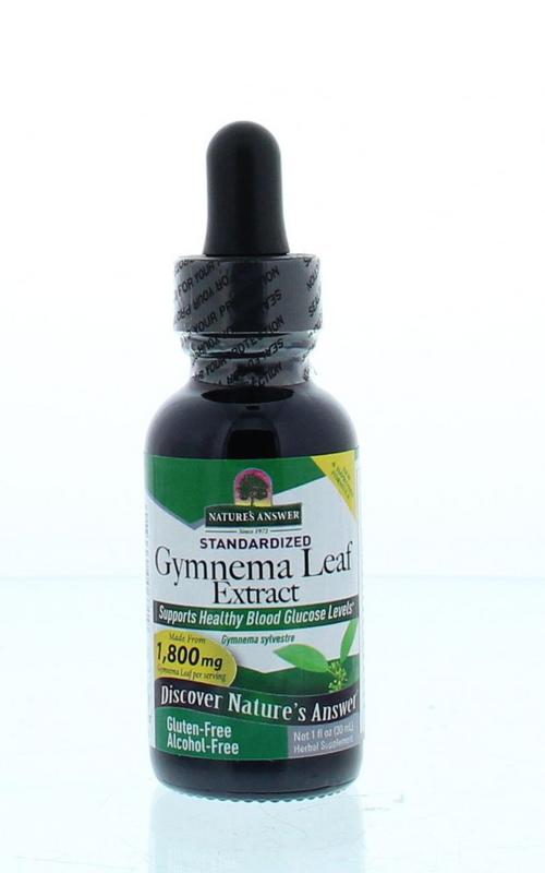 Natures Answer Gymnema extract alcohol-free herbal supplement in a 30ml bottle, part of their herbal preparations line.