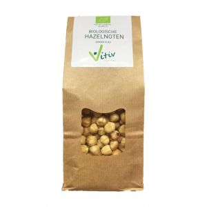 Raw Vitiv hazelnuts without skins in a 1kg package, organic superfood with natural, whole hazelnuts for healthy snacking and baking.