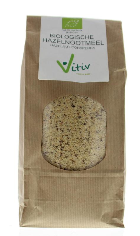Vitiv hazelnut flour bio in a 1 kg package, natural gluten-free baking mix made from organic hazelnuts.