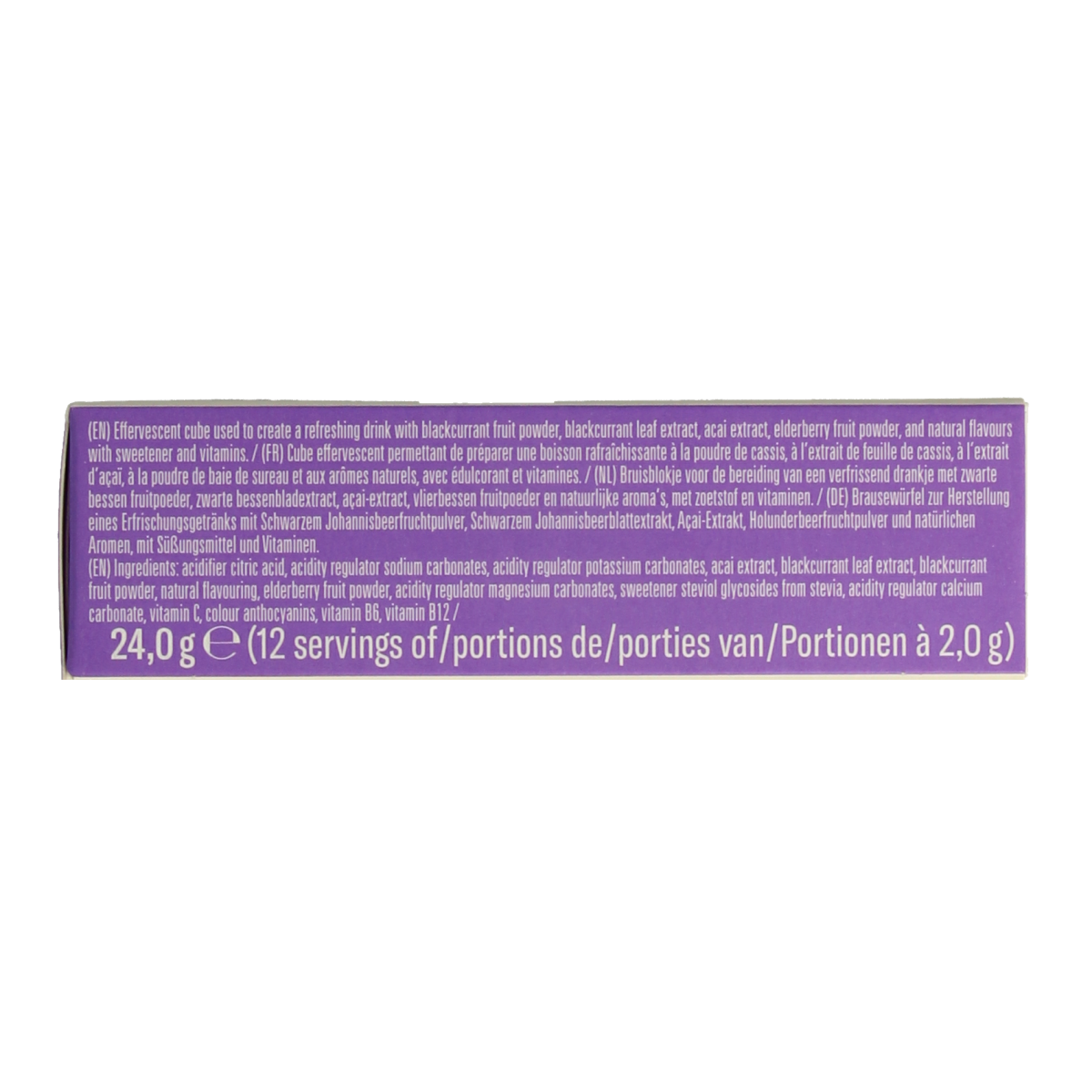 Waterdrop Microdrink boost blackcurrant flavor effervescent tablets in a pack of 12, for refreshing fruit-infused drinks.