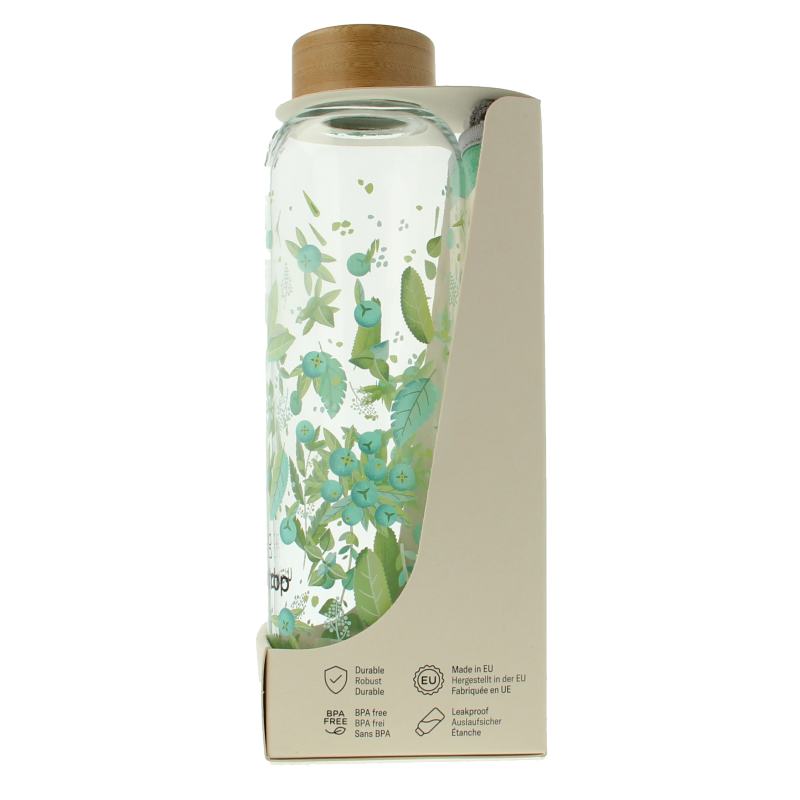 Waterdrop Clean 600ml glass drink bottle for cooking and dining, featuring a clear, durable design for everyday use