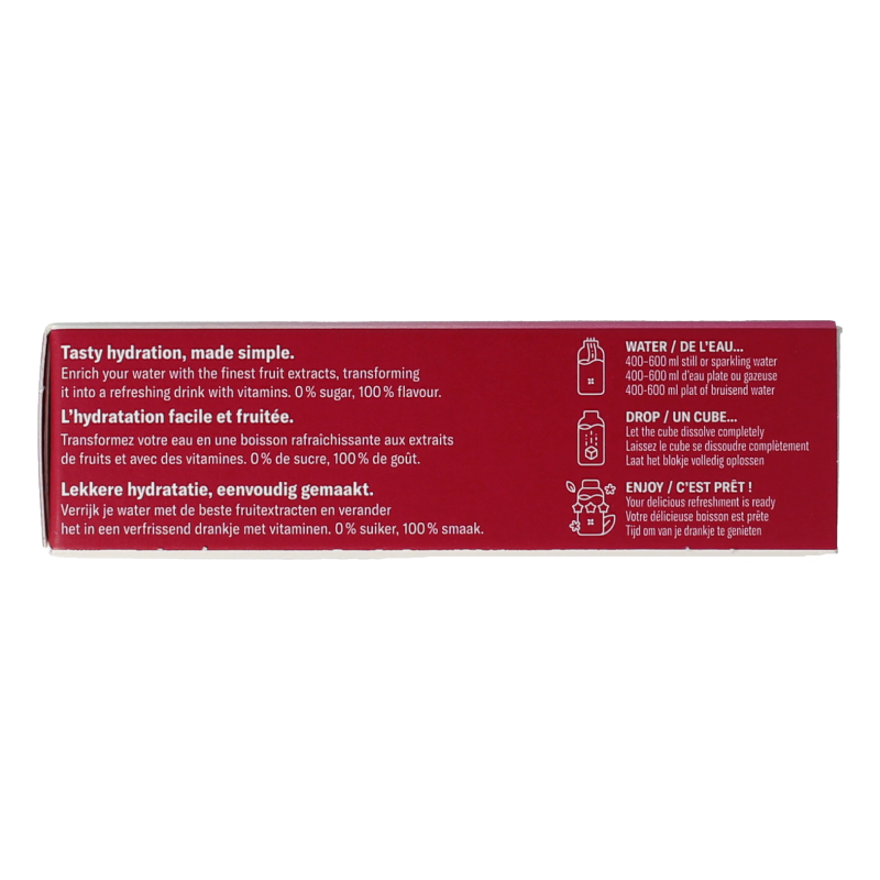 Waterdrop Microdrink braam flavored drink drops, 12-pack, for enhancing water with berry flavor in a clear container.
