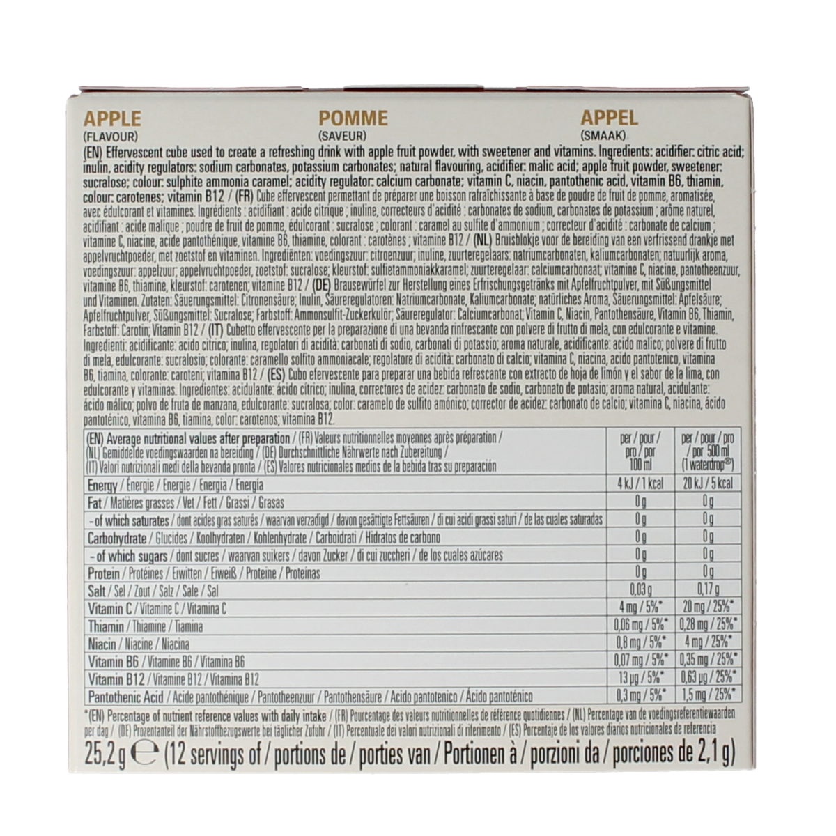 Waterdrop Microdrink apple flavor bottles, 12-pack, in colorful packaging, for refreshing flavored water enhancement.
