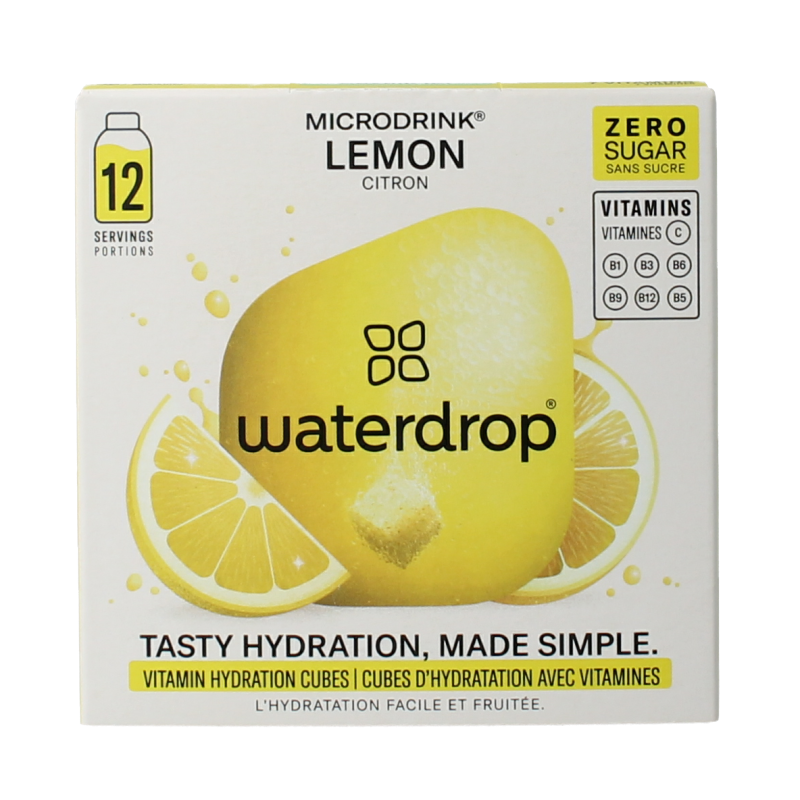 Waterdrop Microdrink Summer Lemon flavor, 12-piece pack of flavored drink tablets for refreshing hydration.