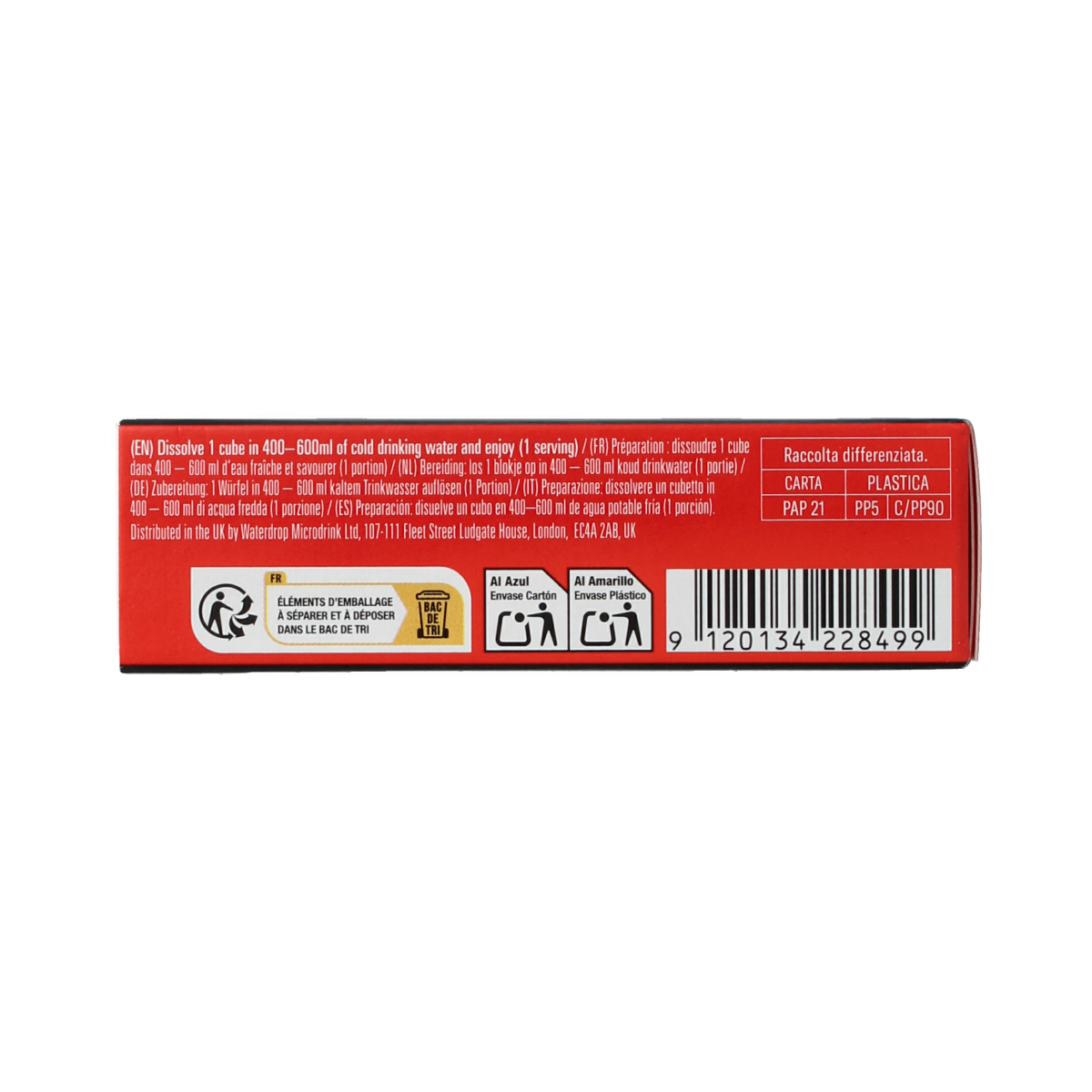 Waterdrop Microenergy Cherry Boost drink flavor in a pack of 12, featuring colorful microdrink tablets for refreshing beverages.