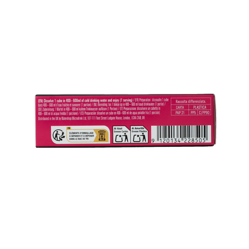 Waterdrop Microenergy Berry Boost drink tablets in a pack of 12, colorful dissolvable flavor enhancers for water.
