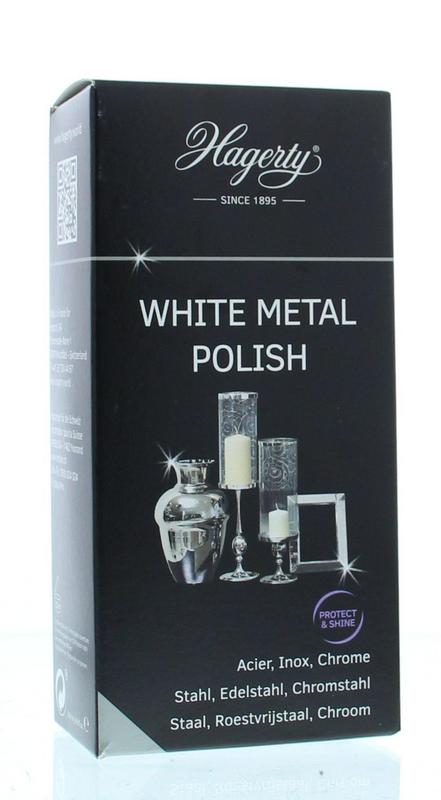 Hagerty White Metal Polish 250ml bottle, ideal for cleaning and polishing metal surfaces, shown in the image.