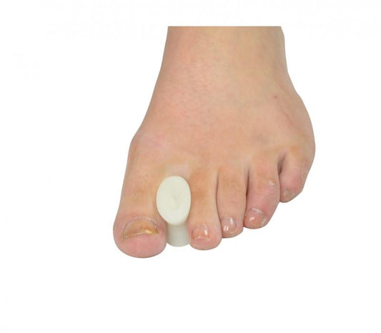Able 2 Teenspreiders dik M/L, voetverzorgingsproducten, two thick toe separators for teens' foot care, in the image.
