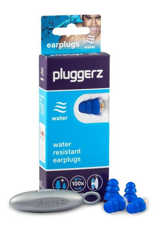 Pluggerz Water oordopjes voor gehoorbescherming, set van 2 paar in zachte, waterdichte siliconen voor water- en gehoorbescherming.