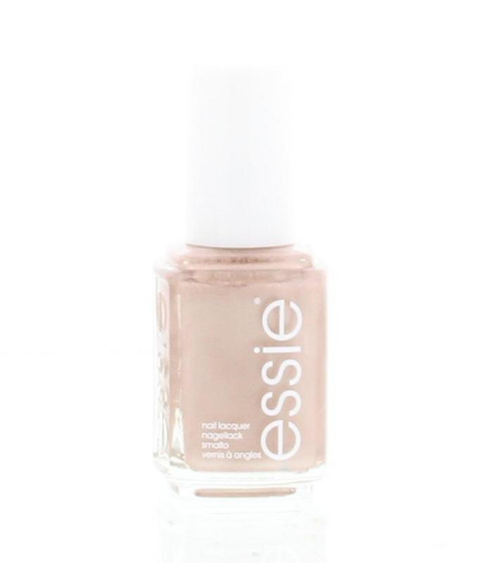 Essie Buy Me a Cameo nail polish bottle, 13.5ml, in clear glass with white cap, showcasing the makeup product.