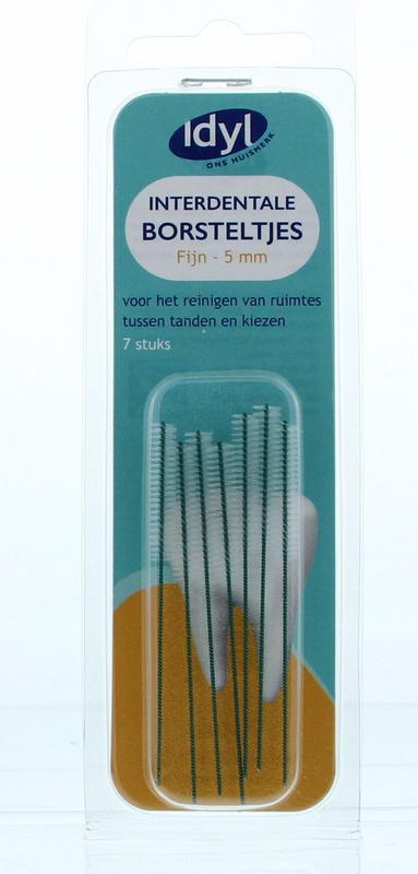 Idyl Op=Op interdental brushes, fine 5mm, set of 7, for effective oral hygiene and interdental cleaning.