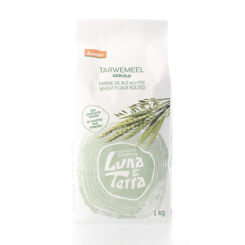 Luna E Terra Tarwemeel Demeter bio wheat flour in 1kg package, natural and organic baking mix from Luna E Terra.